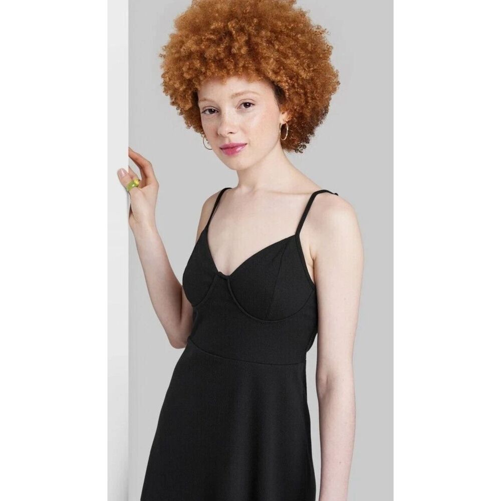 Women's Wild Fable Knit Skater Dress Black Small